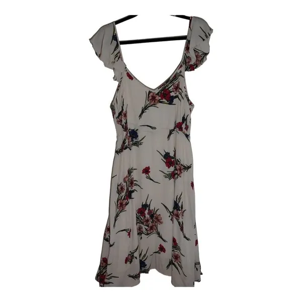 Lulus Floral Flutter Sleeve‎ Midi Dress Women XL Pink Flowy Romantic Boho - Image 5