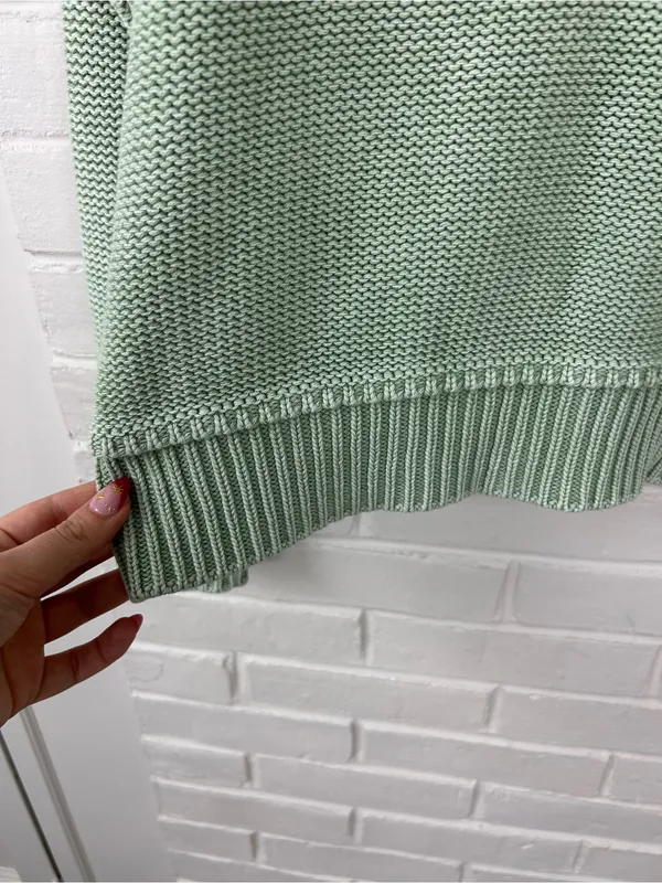 American Eagle Light Green Cotton Knit Sweater Size XS - Image 8