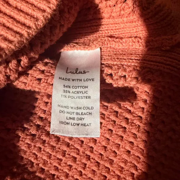 Lulus Terracotta Orange Open Stitch Knit Crop Tank Size S - Image 4