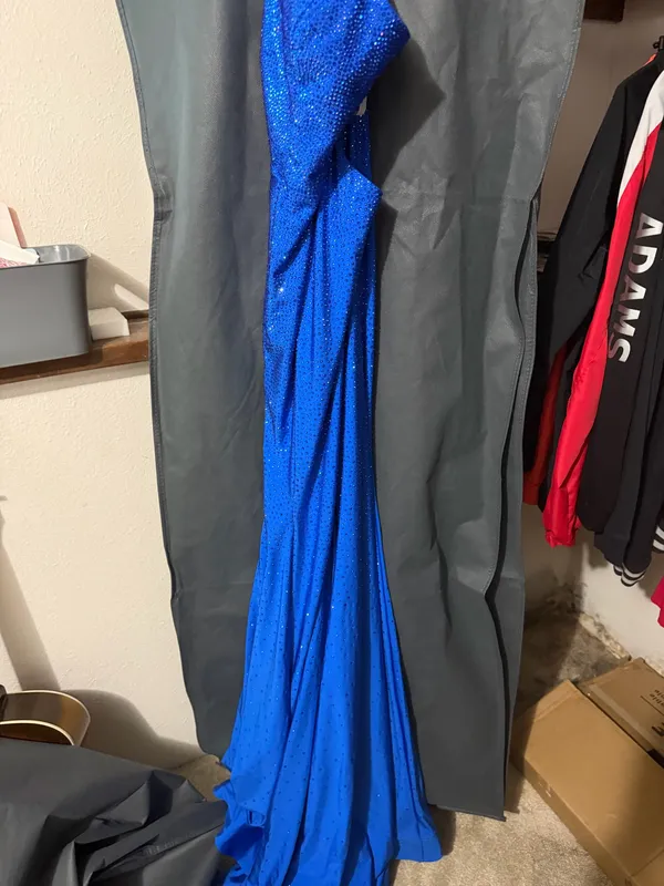 Sherri Hill 54958 Style Prom Dress Blue Diamond - Image 4