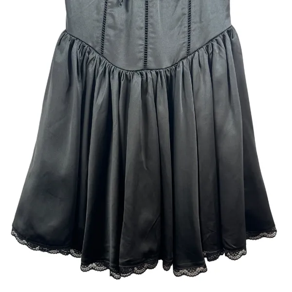 Whimsigoth Sexy Black Mini‎ Dress Lace Corset Party Dress Sz M Witchy Fairy Goth - Image 10
