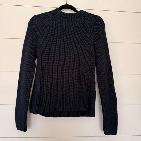 Quince Women’s Small Blue Organic Cotton Fisherman Crew Sweater - Image 4