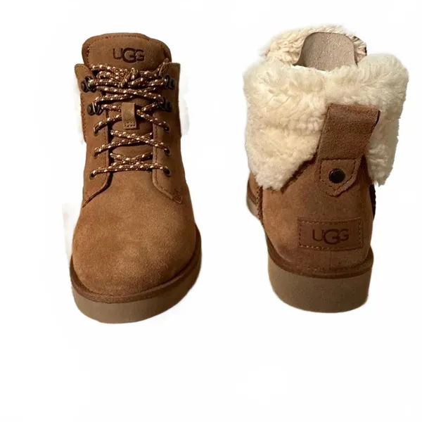 UGG Romely Heritage Lace Up Boot Leather Chestnut Womens 6 US / 37 EU NEW - Image 5