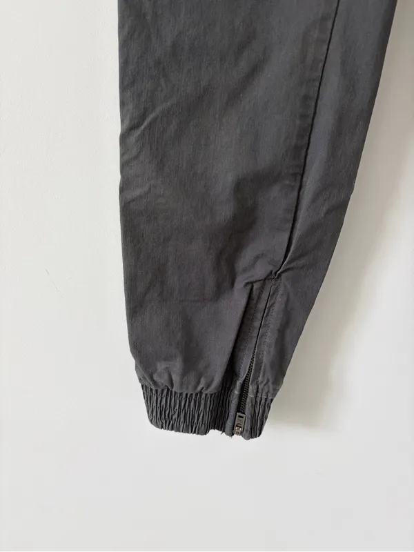 Pact Organic Cotton Side Ankle Zip Casual Utility Joggers Dark Grey Small - Image 3