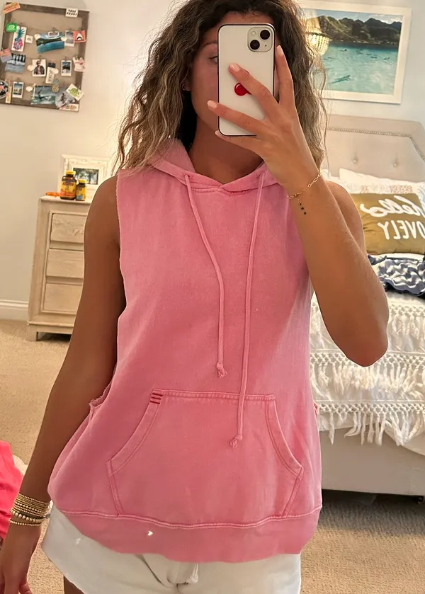 Urban Outfitters Sleeveless Pink Hoodie - Image 2