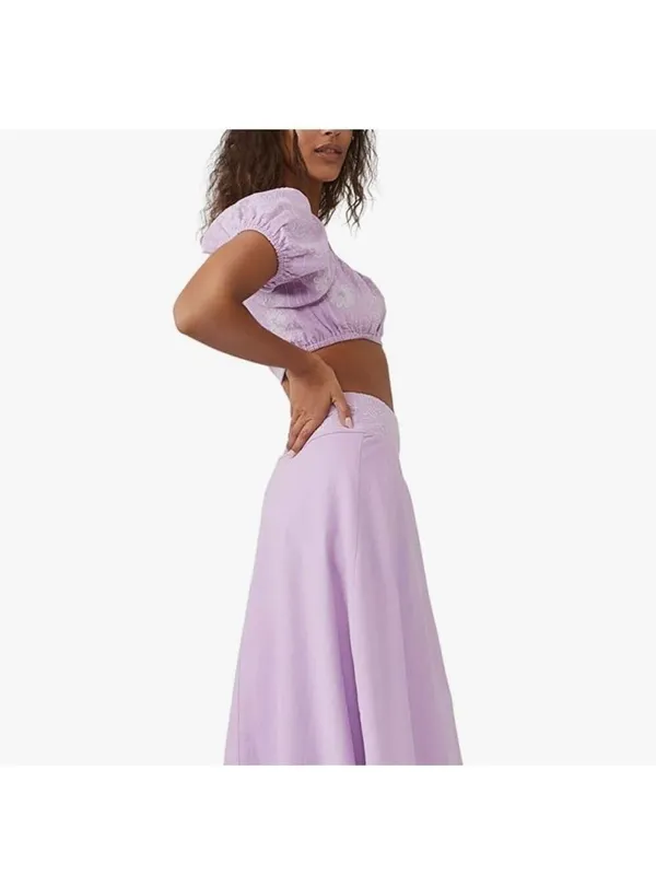 Free People Lotus Orchid Purple Sz. Small Set Skirt and crop top 100% cotton - Image 5