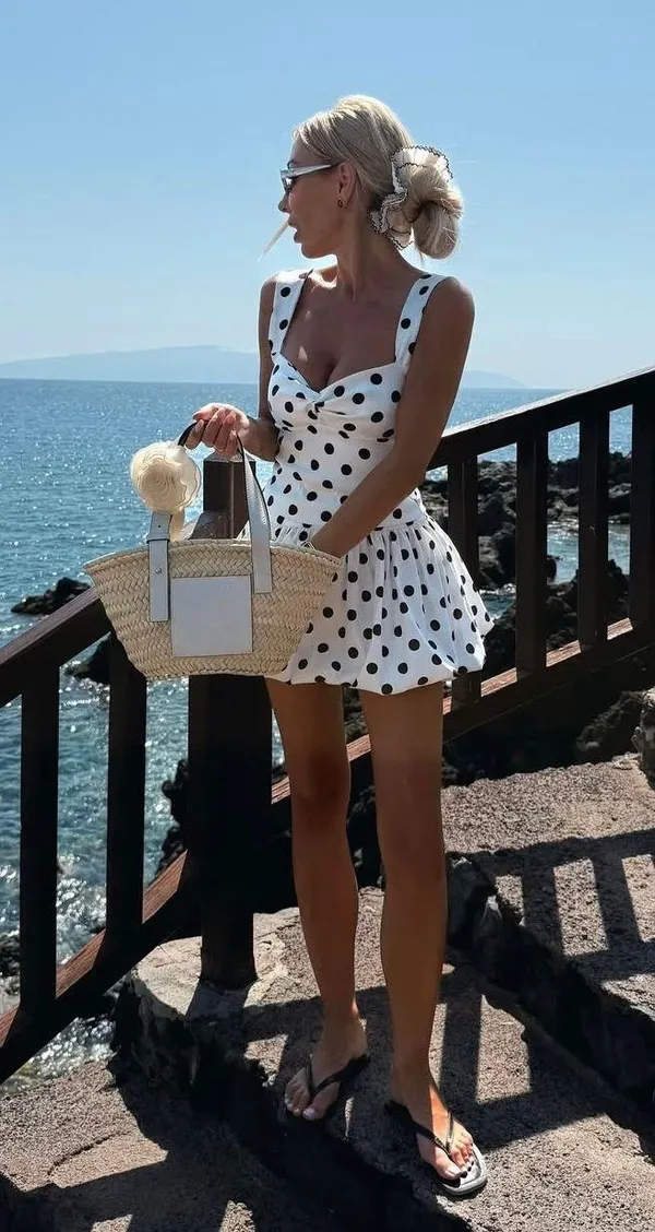Zara Polka Dot Mini Dress - Image 10