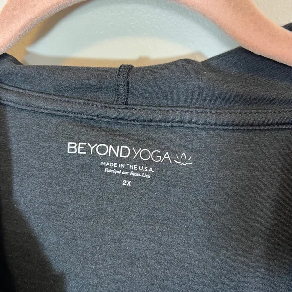 Beyond Yoga Spacedye Full Zip Hoodie Charcoal Heather Gray Women 2X Activewear - Image 3