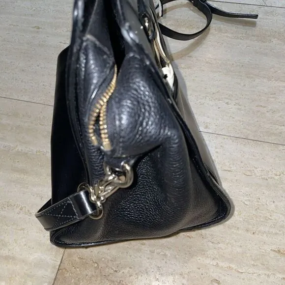 Kate Spade New York Satchel‎ Crossbody Black Leather Zipper Accent - Image 2