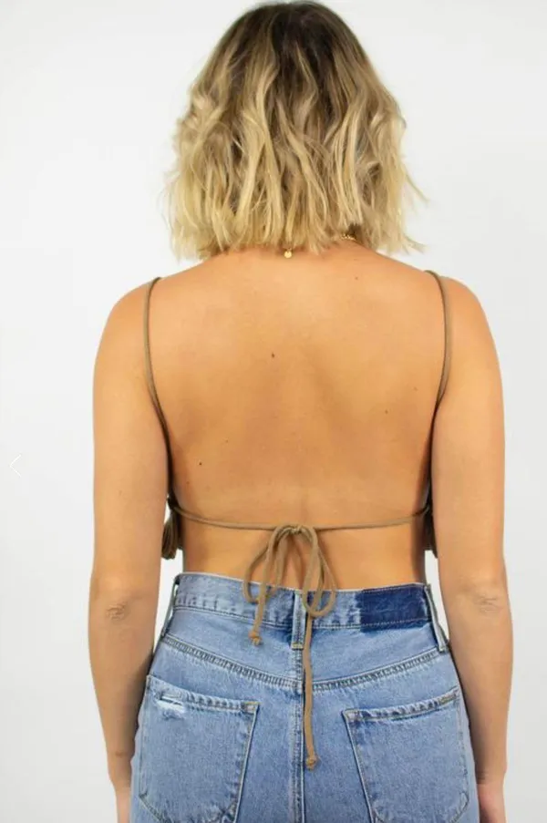 Grey Bandit Brown Crop Top - Image 2