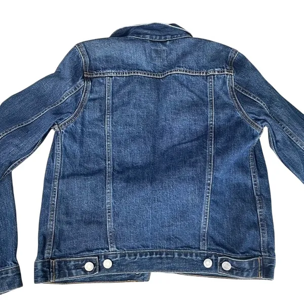 GAP‎ Denim Jacket Womens XS Dark Indigo Blue Cotton Trucker Jean Jacket 1186 - Image 5