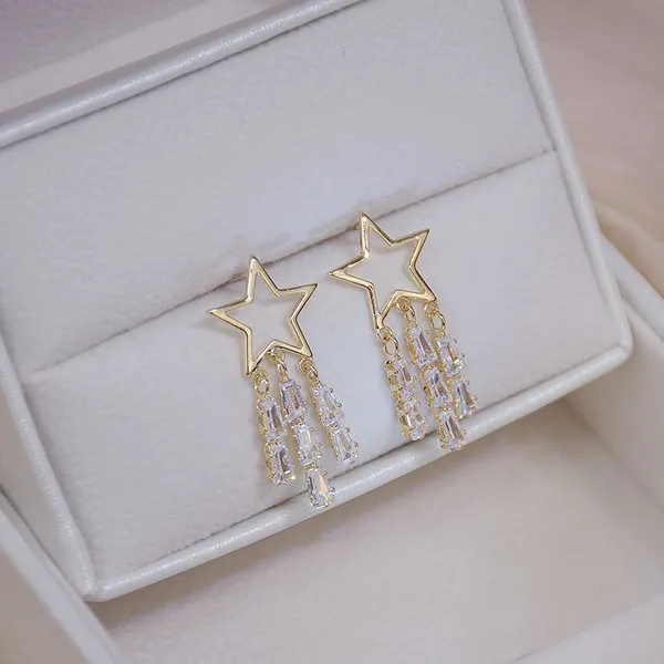 Delicate Star Tassel Earrings for Women,Star Stud Earrings for Girls - Image 3