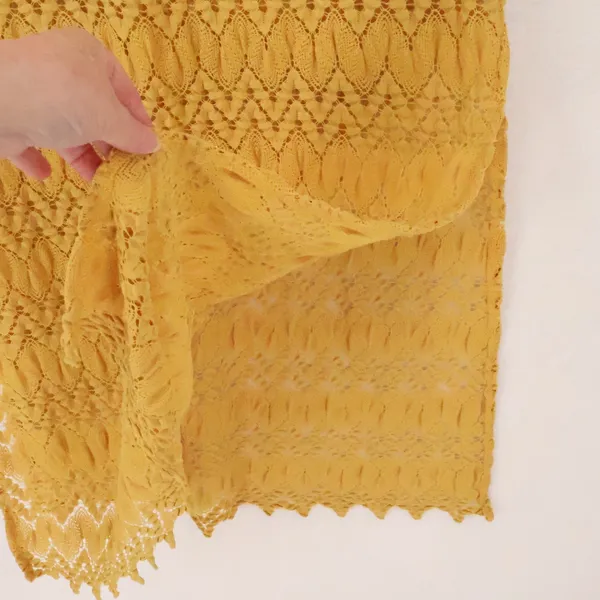 Zara Knit Crochet Midi Dress Womens Size S Mustard Yellow Boho Beachy Cover Up - Image 2