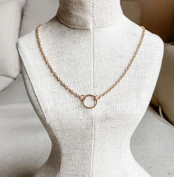 Circle Pendant Necklace Gold - Image 2