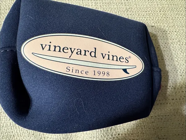 Vineyard Vines Navy Mini Bag with Light Pink Logo - Image 2