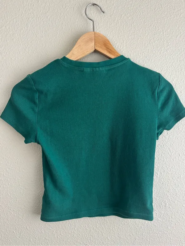 Forest Green Cropped Top Size M - Image 7