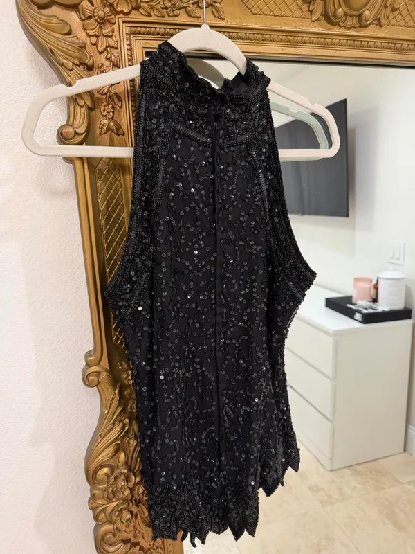 Sequin top vintage beaded Black - Image 3