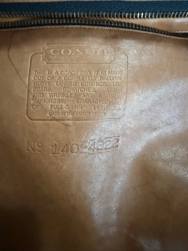 COACH Glove Tanned Cowhide Tote w/hangtag in Brown bag VINTAGE Made in USA - Image 5