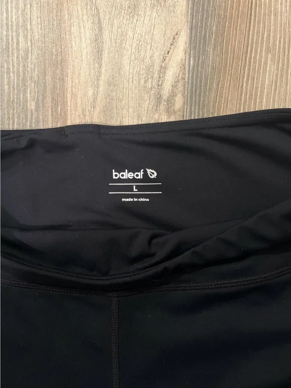 Baleaf Black High-Waist Yoga Capri flare Leggings size Large pockets - Image 2