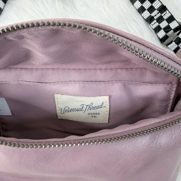 Universal Threads Mauve Faux Leather Belt Bag Checker Strap Crossbody Fanny Pack - Image 4