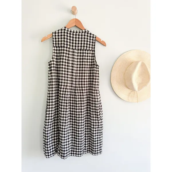 Faherty | Isha Gingham Dress | Black White Check Mini Dress | Sz XS - Image 10