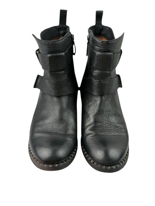 Gentle Souls Benton Moto Boots Womens Size 10 Black Pebbled Leather Combat Ankle - Image 2