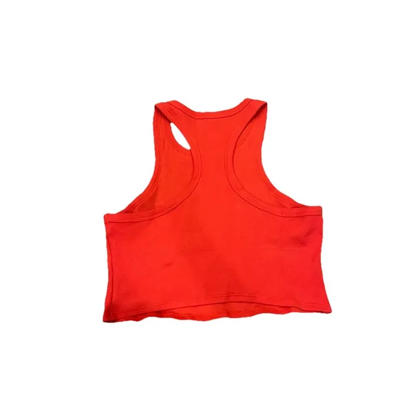 Alo Yoga Aspire Tank Bright Red Medium Ribbed Cropped Athleisure - Image 7