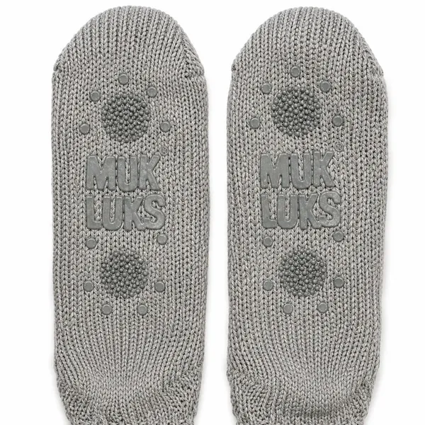 Muk Luks Gray Slipper Socks (Size 7 - Image 3