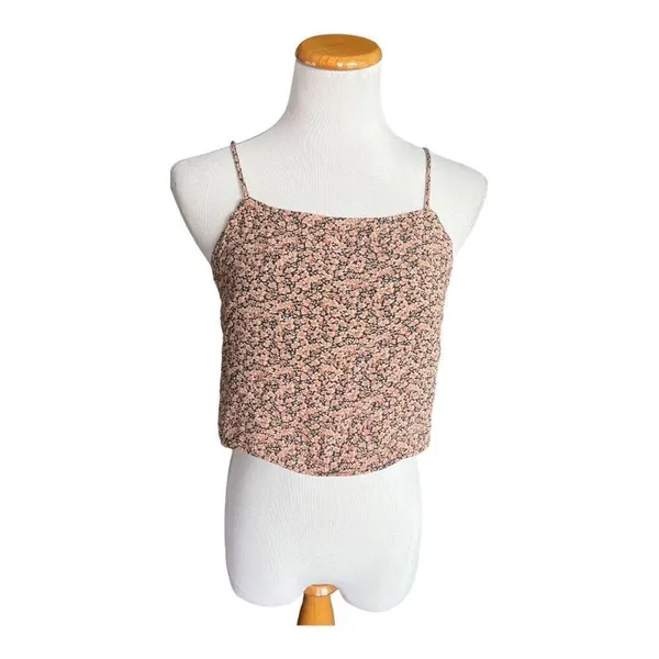 Womens American Eagle Floral Crop Tie Back Tank Top - Sz M - Image 2