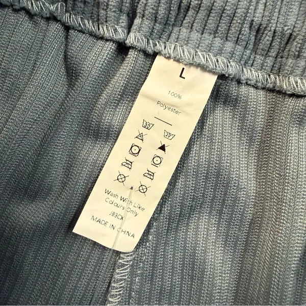 NWT HALARA Mid Rise Zipper Pocket Corduroy Casual Pants in Blue Women’s Sz Large - Image 9
