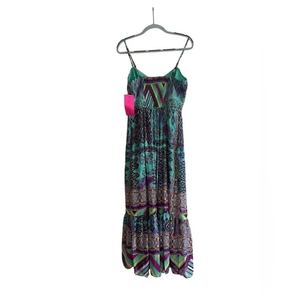 New Betsey Johnson Bohemian Maxi Dress Spaghetti Strap Womens Sz 6 Long Boho - Image 2