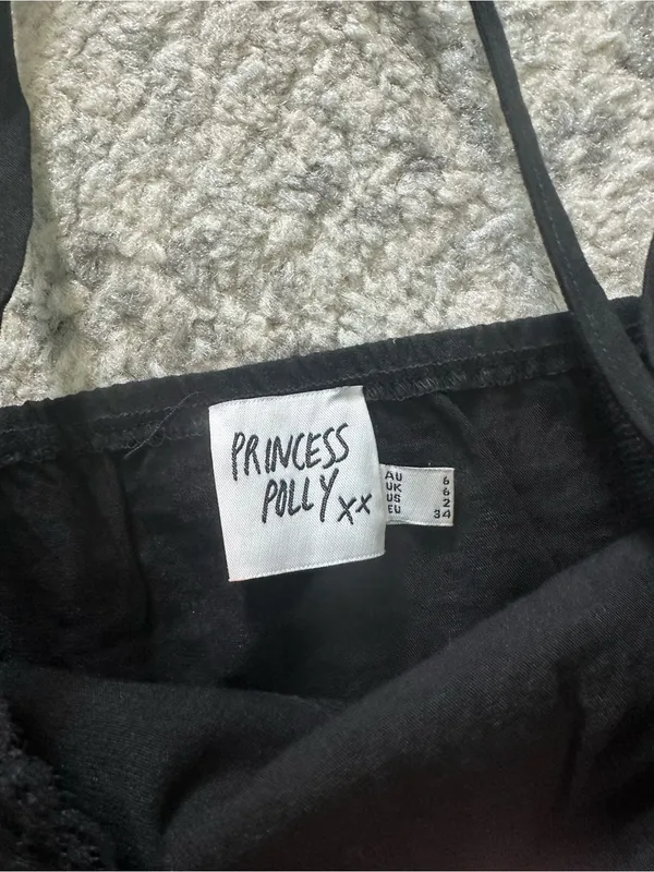 Princess Polly Trynia Black Lace-Trim Strappy Top - Image 3