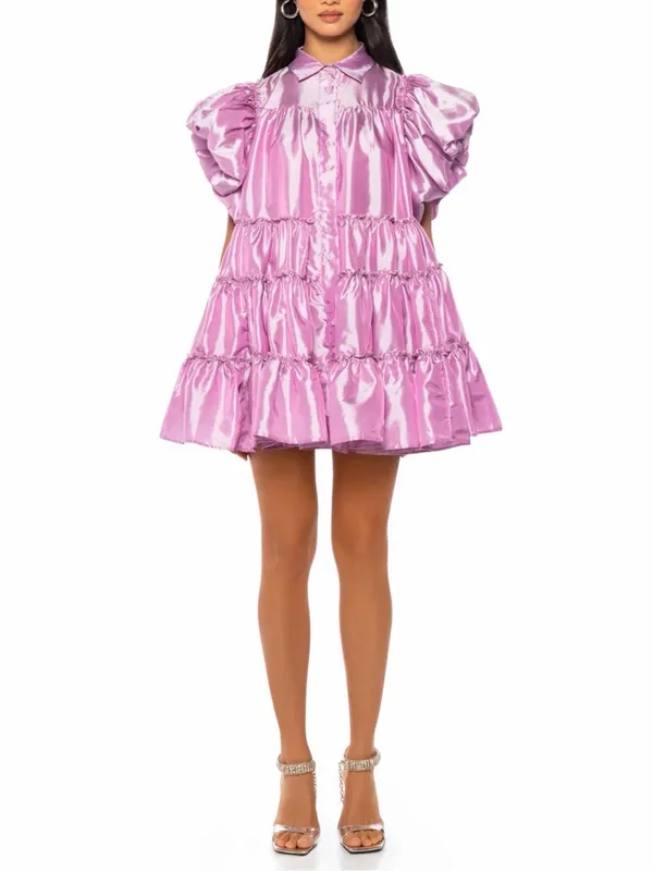 Klesis Babydoll Puff Sleeve Mini Dress‎ Whimsigoth Avant Garde Maximalist Sz S - Image 10