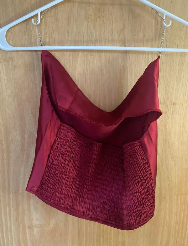 SheIn Red Silk Top - Image 2