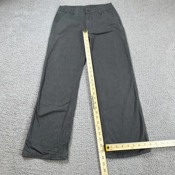 Carhartt Womens Carpenter Work Pants 14 28x28 Gray Canvas Stretch Utility Cotton - Image 3