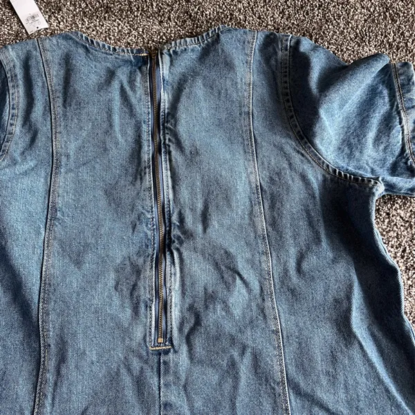 Old Navy Light Blue Denim Shift Dress - Image 3
