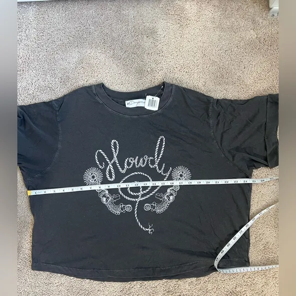 Howdy Crop Boyfriend Tee In Vintage Black - Image 8
