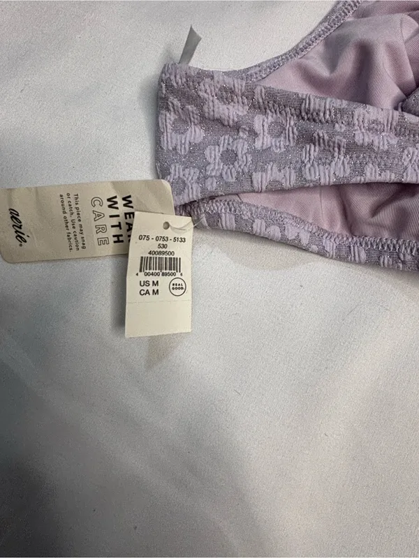 aerie Lavender Floral Lace Bikini Top - Image 7