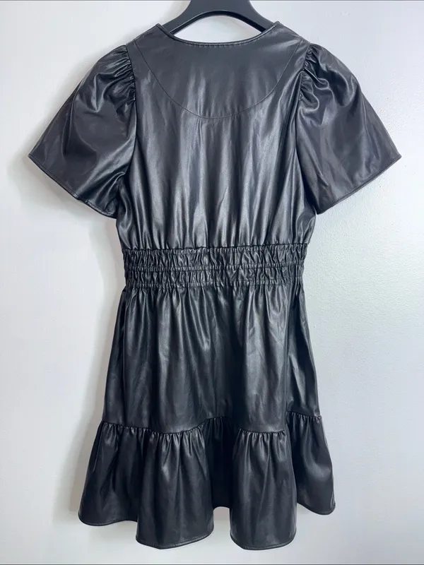 Anthropologie the somerset vegan leather mini dress size small - Image 5