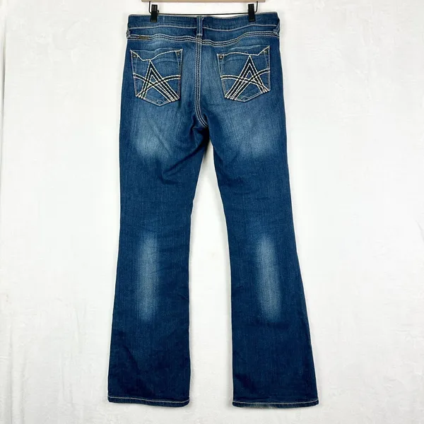 Ariat Women's Boot Cut Jeans Size 31 Western Contrast Stitch Rodeo Mid Rise - Image 2