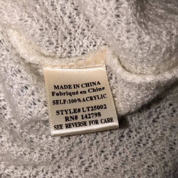 Loveriche white knit sweater boho size large - Image 3