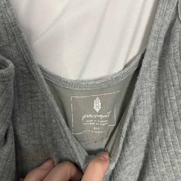 FP Movement Luxe Rib Snap Cropped Tank Gray Size Small - Image 7