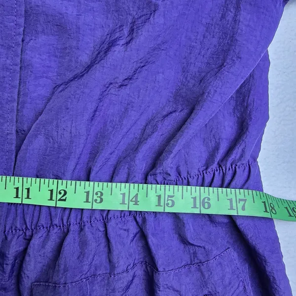 GET Purple Crinkle Nylon Hooded Windbreaker Jacket Gold Hardware 5809LNL Small‎ - Image 9