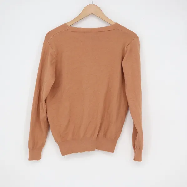 Lark & Grey Tan V-Neck Button Front Cardigan Sweater Large - Image 4