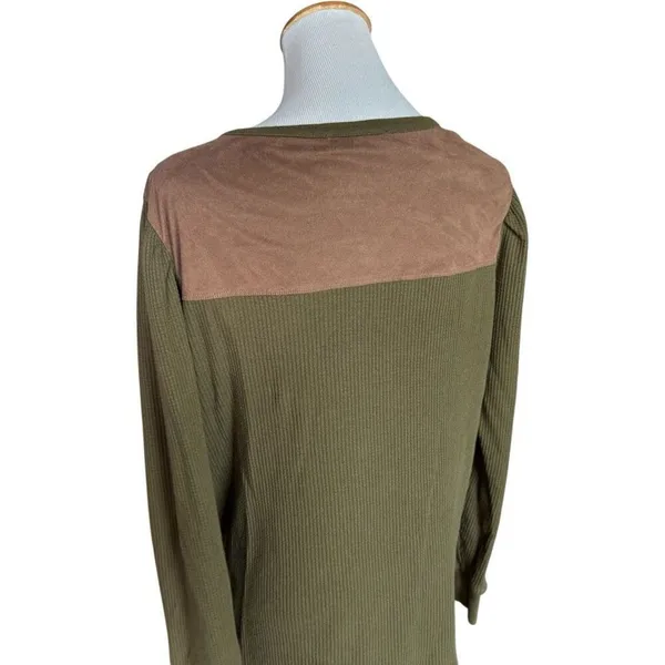 Womens Tommy Hilfiger Plus Waffle Knit Thermal Henley Long Sleeve Shirt Top - 1x - Image 5