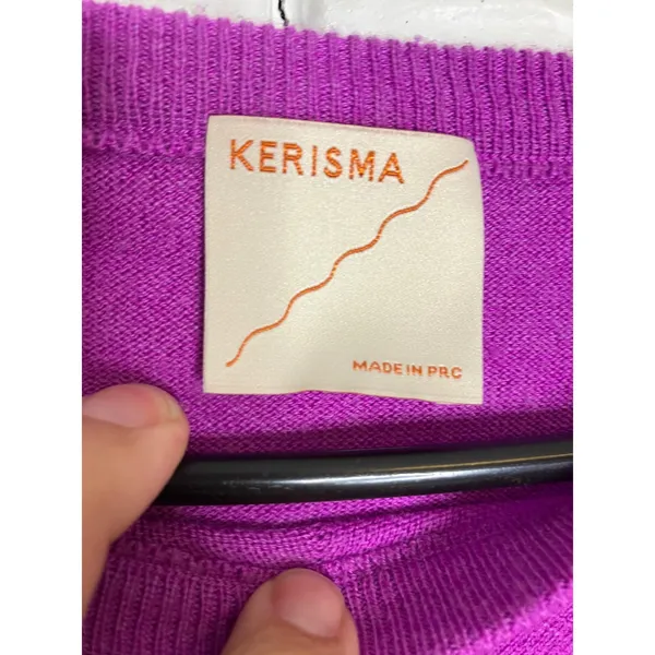 Kerisma Ryker Sweater Womens S/M Purple Excellent Distressed‎ Knit Wool Blend - Image 4