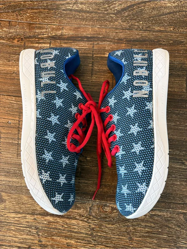 NOBULL Flag Trainer Women 7.5 Blue White Star Patriotic Athletic Shoe - Image 4