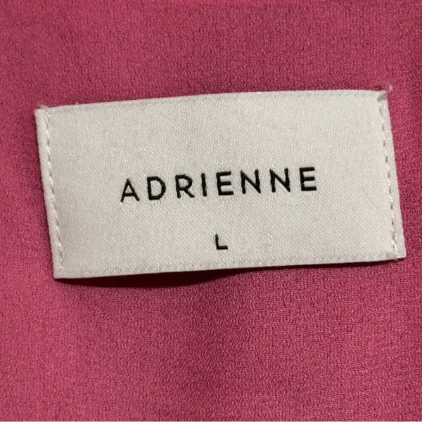 ADRIENNE Fuchsia Two Tone V neckline Racerback Shimmery Loose Fit Blouse Size L - Image 4