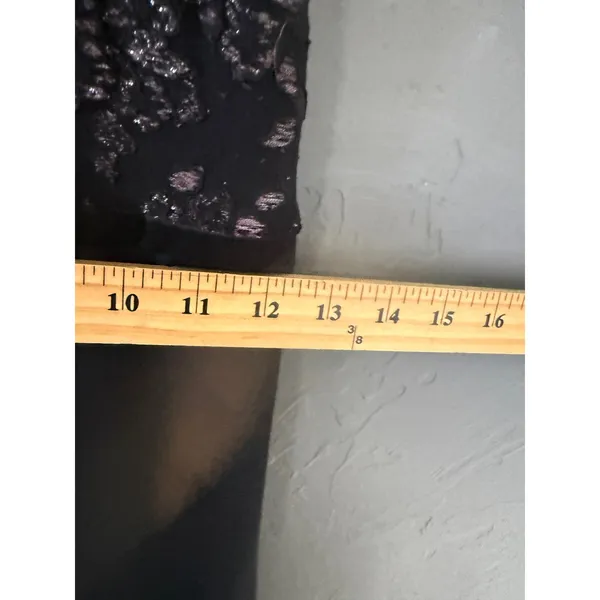 Byer Too Vintage Y2k California Black‎ Floral Lace Metallic Maxi Formal Dress M - Image 7