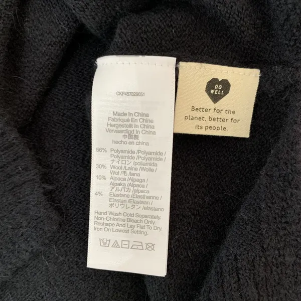 Madewell Black‎ V Neck Long Sleeve Pullover Sweater Small - Image 6